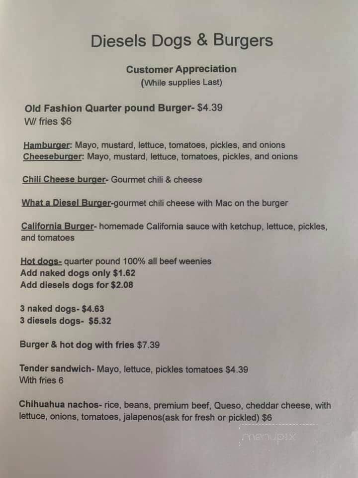 Diesels Dogs & Burgers - Lockhart, TX