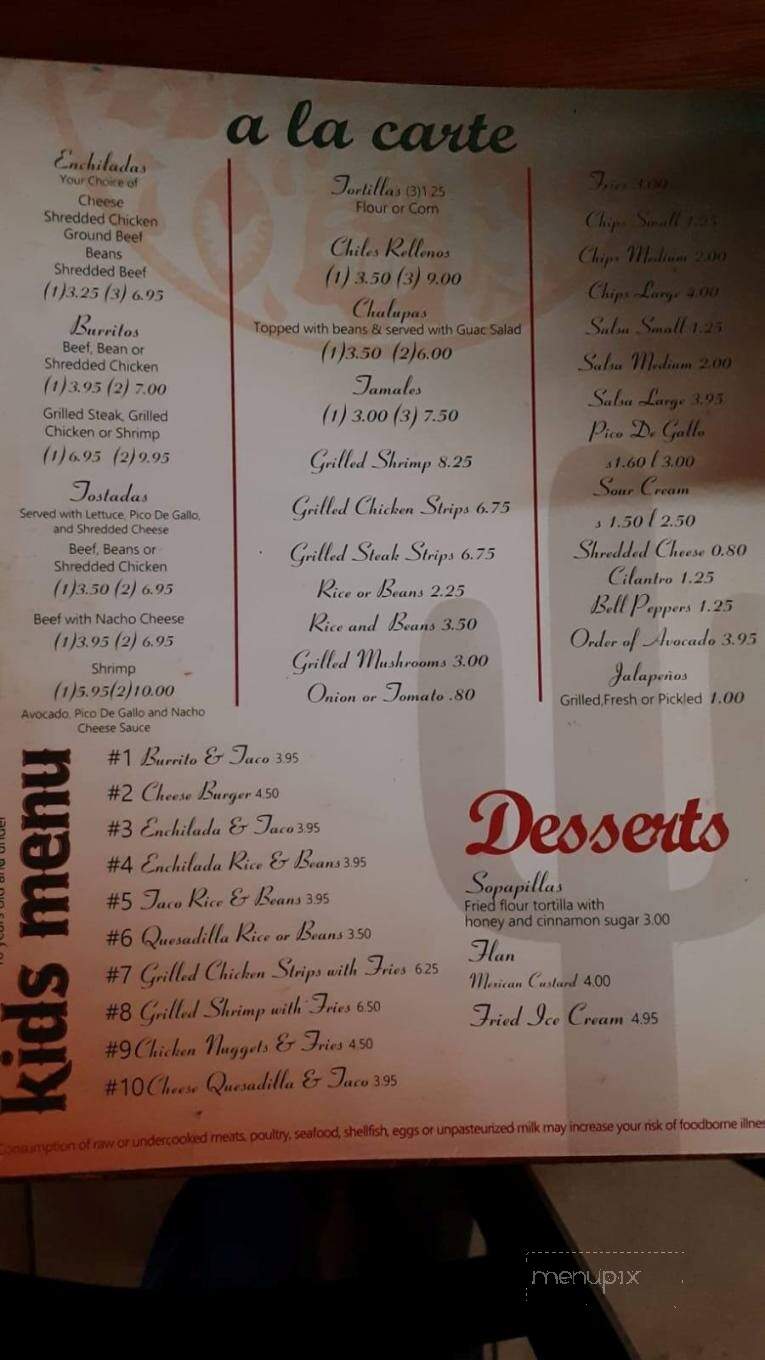 Ajua El Sabor De Mex - Hampton, SC menu_pic