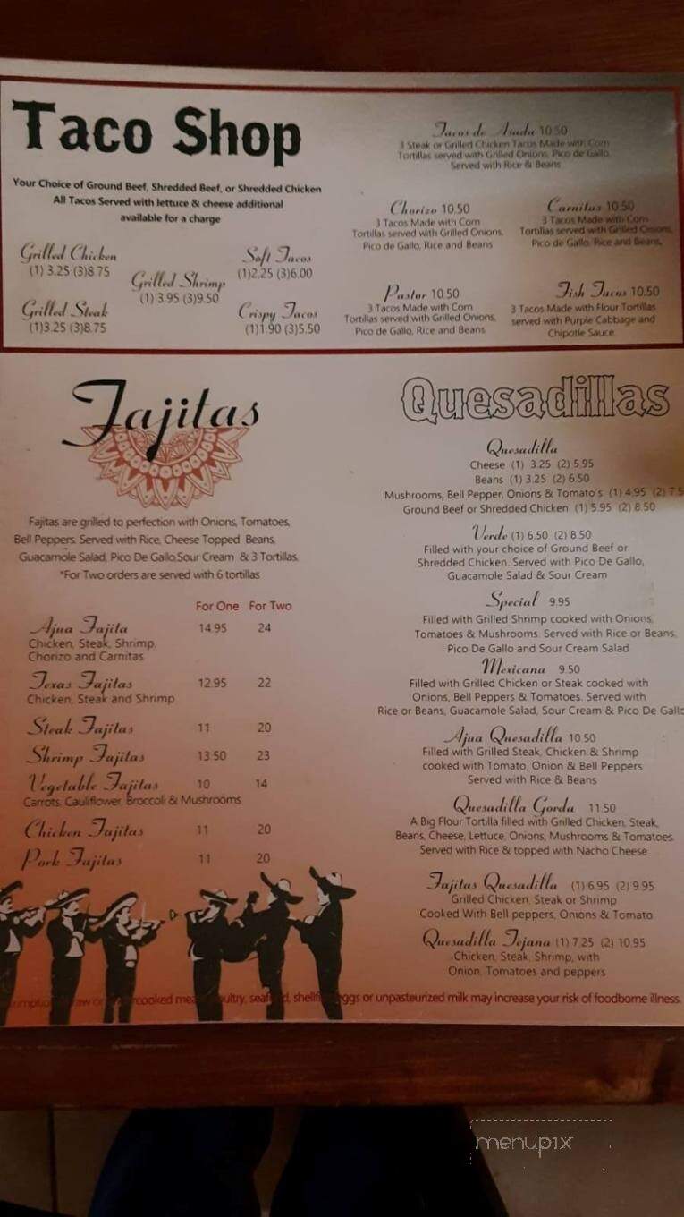 Ajua El Sabor De Mex - Hampton, SC menu_pic