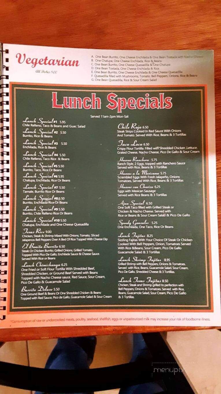 Ajua El Sabor De Mex - Hampton, SC menu_pic