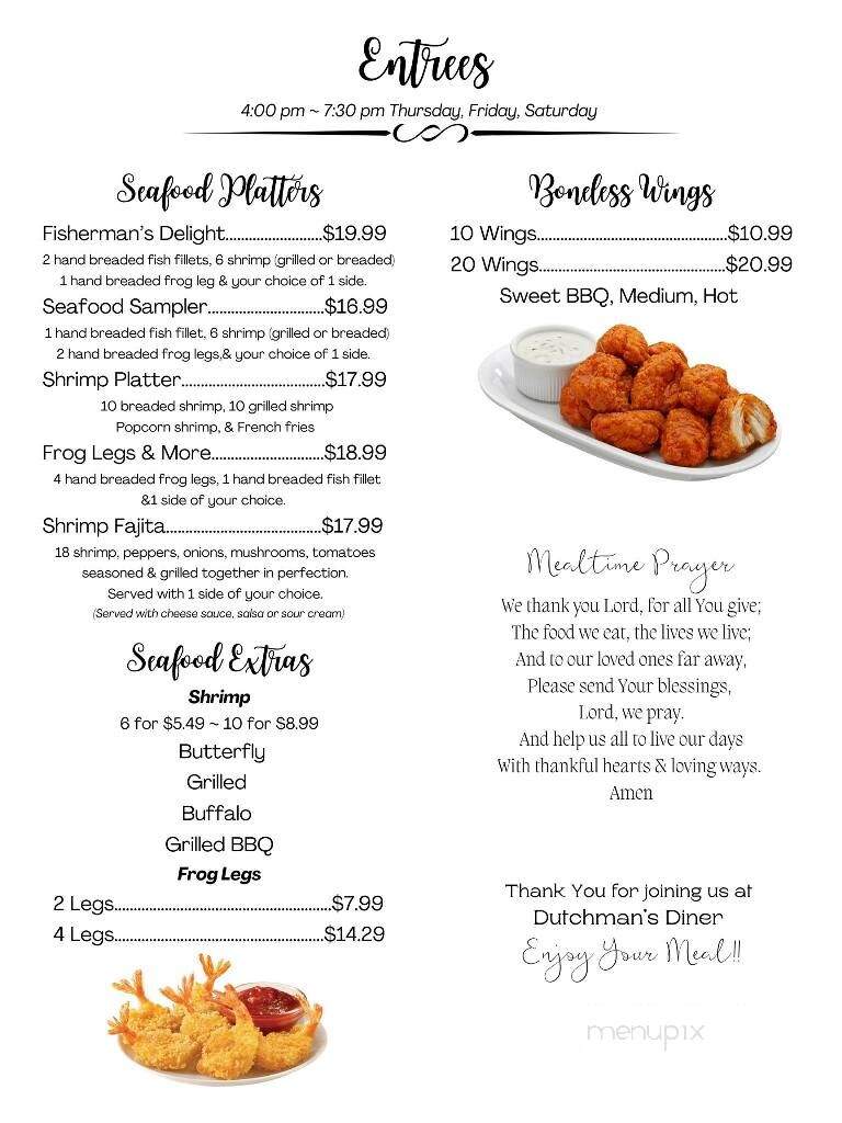 Dutchman's Diner - Odon, IN menu_pic