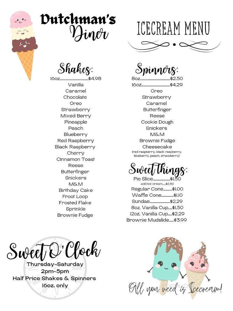 Dutchman's Diner - Odon, IN menu_pic