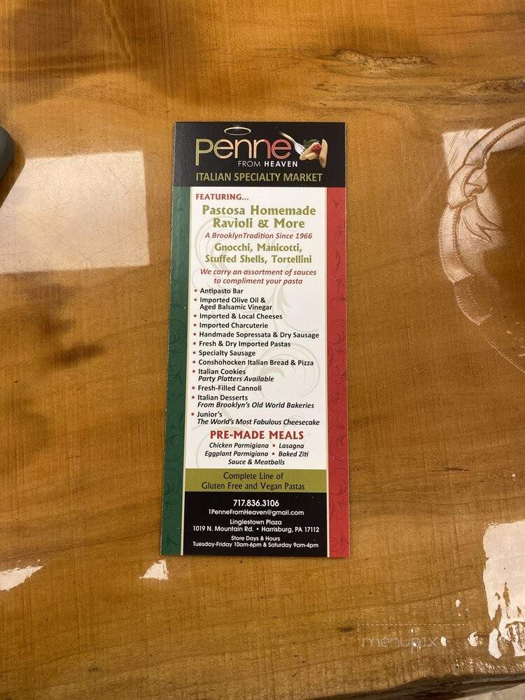 Penne From Heaven - Harrisburg, PA menu_pic