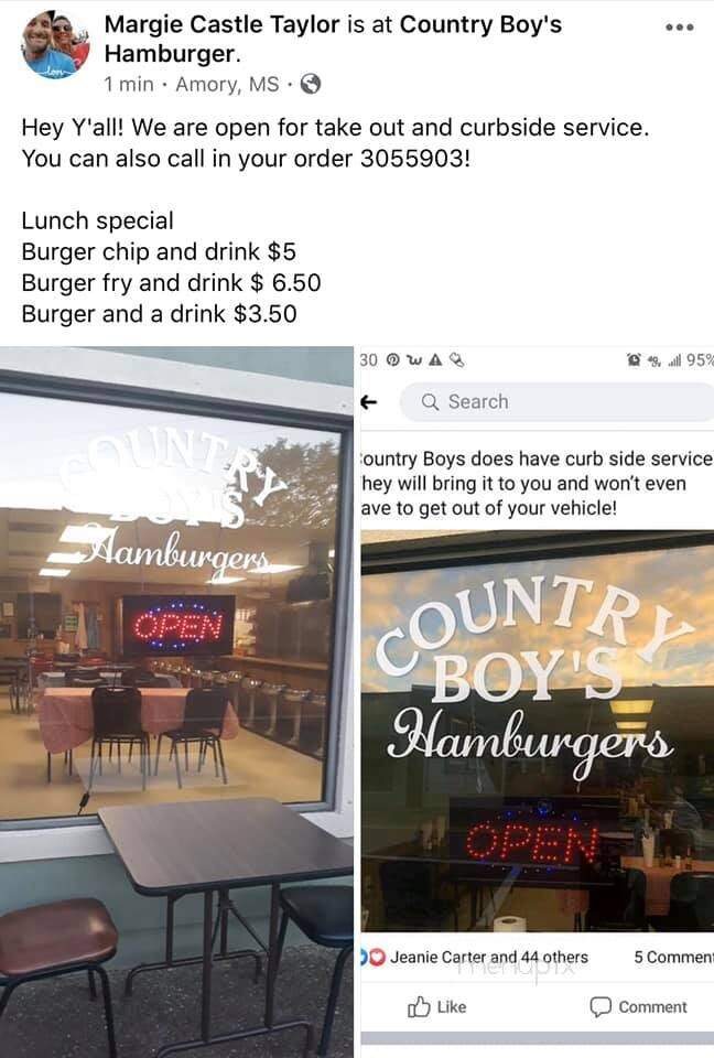 Country Boy's Hamburgers - Amory, MS menu_pic