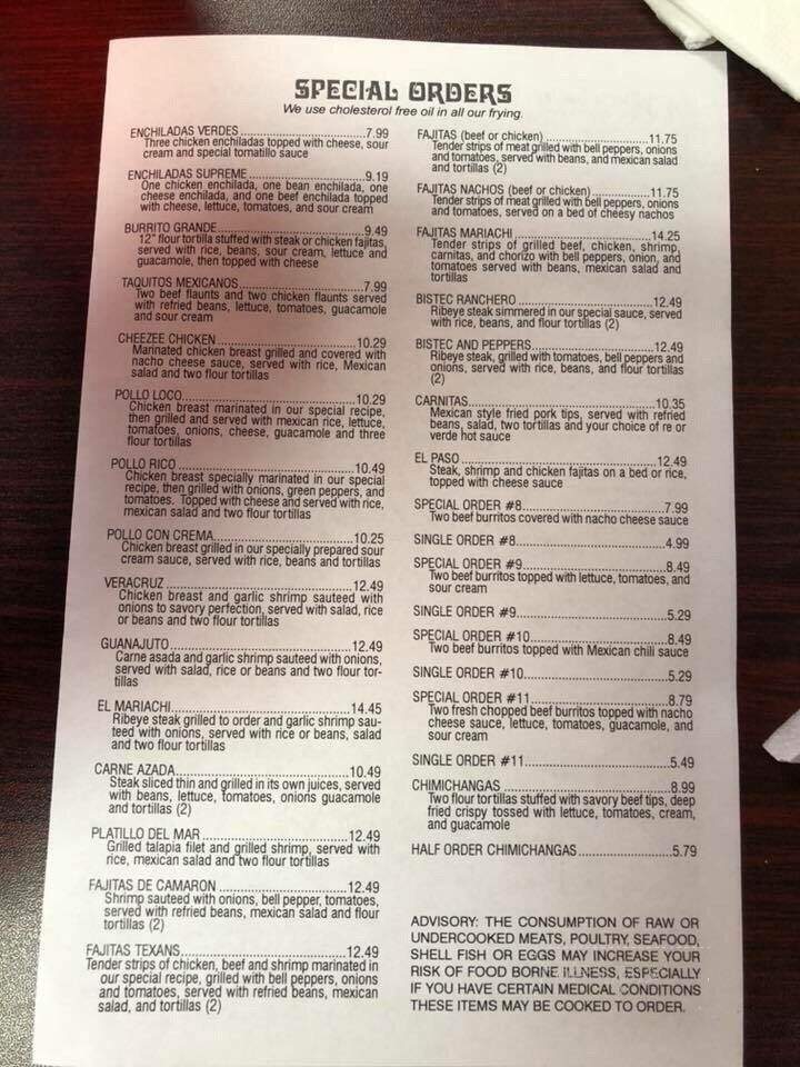 Los 3 Mariachis - Folkston, GA menu_pic