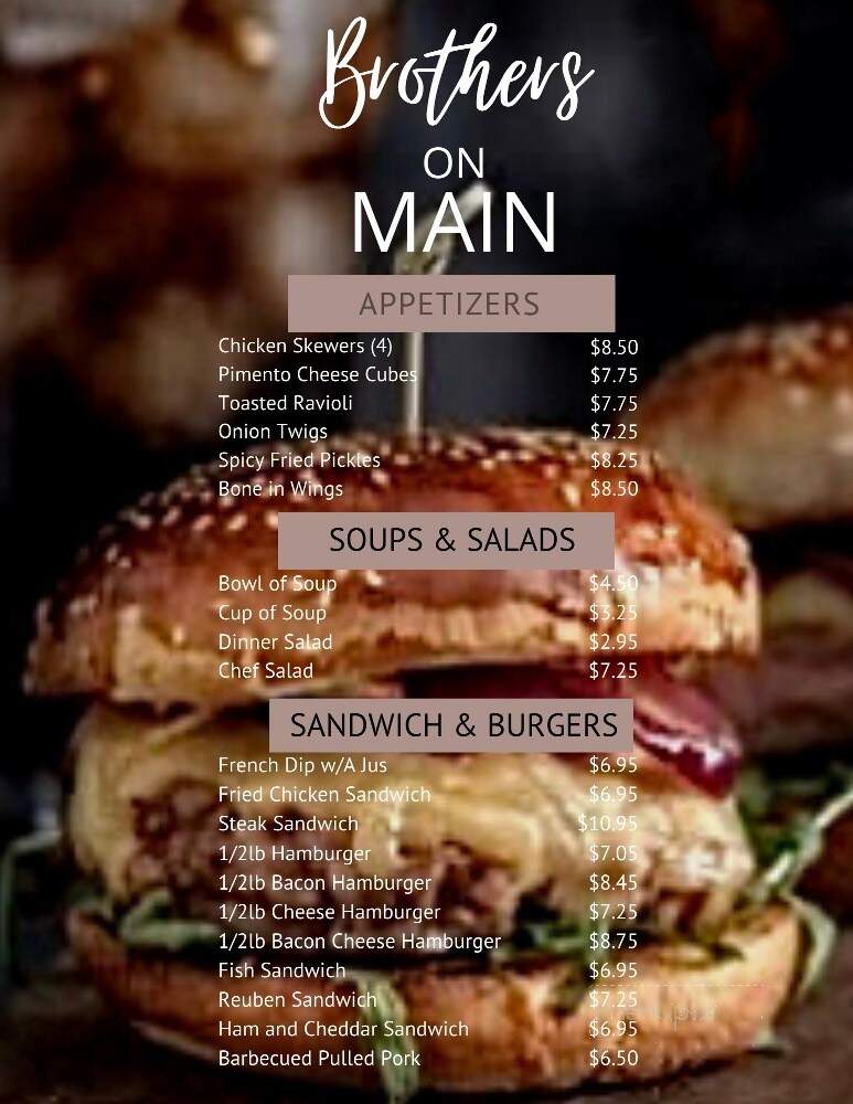 Brothers On Main - Saint Clair, MO menu_pic