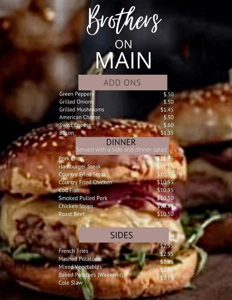 Brothers On Main - Saint Clair, MO menu_pic