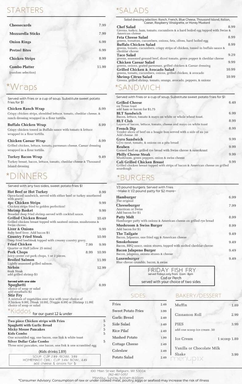 Luxembourg Cafe - Belgium, WI menu_pic