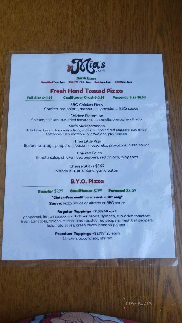Mia's Caffe - Meridian, MS menu_pic