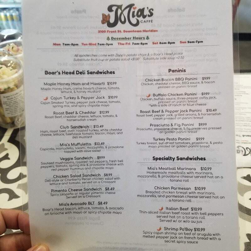 Mia's Caffe - Meridian, MS menu_pic