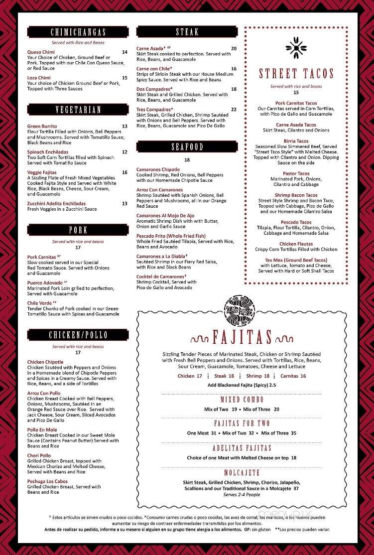Adelita's Mexican Cocina & Tequila - Rochester, NY menu_pic