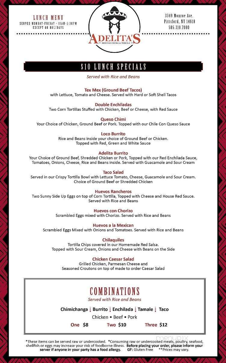 Adelita's Mexican Cocina & Tequila - Rochester, NY menu_pic