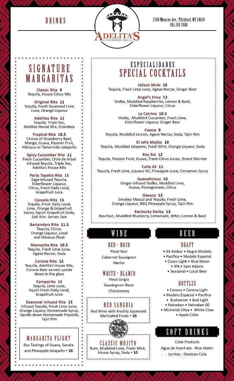 Adelita's Mexican Cocina & Tequila - Rochester, NY menu_pic