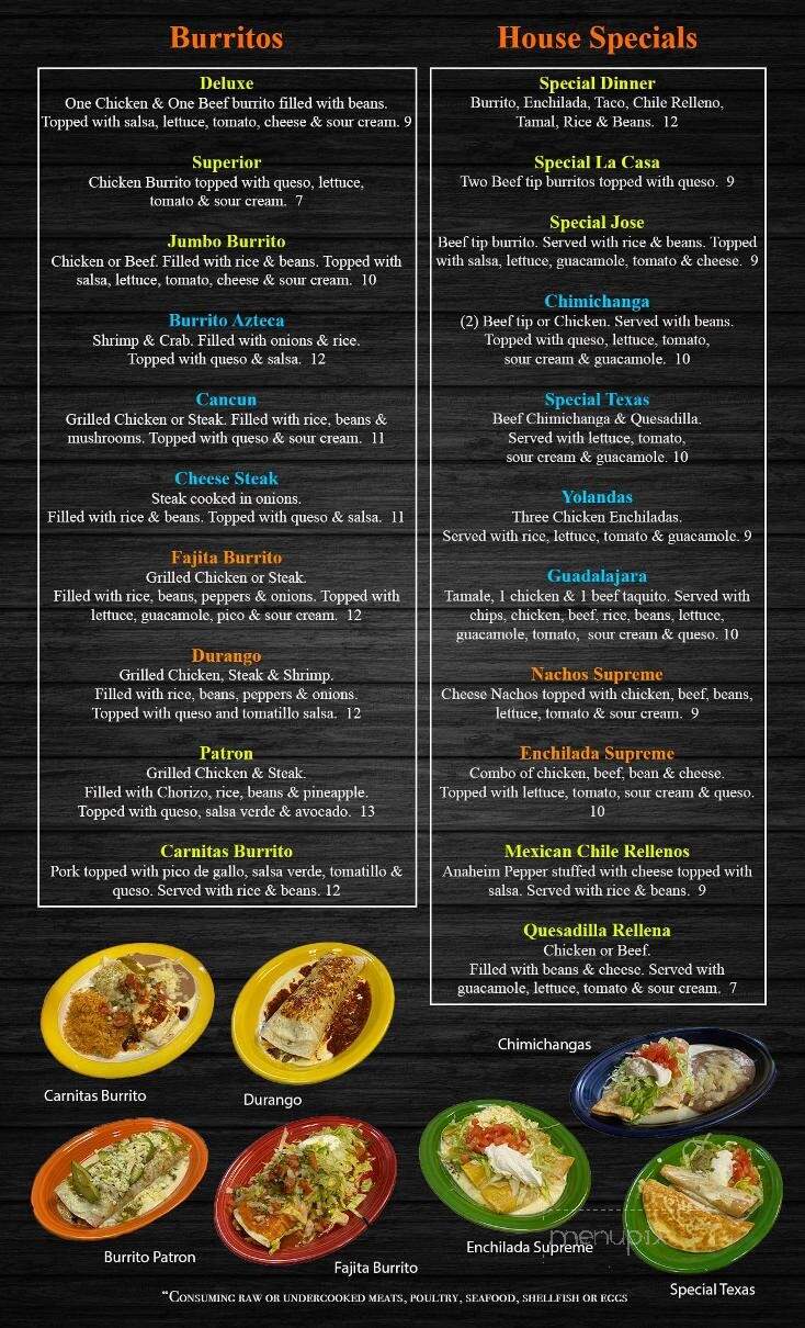 El Rio Mexican Restaurant - Oak Hill, WV menu_pic