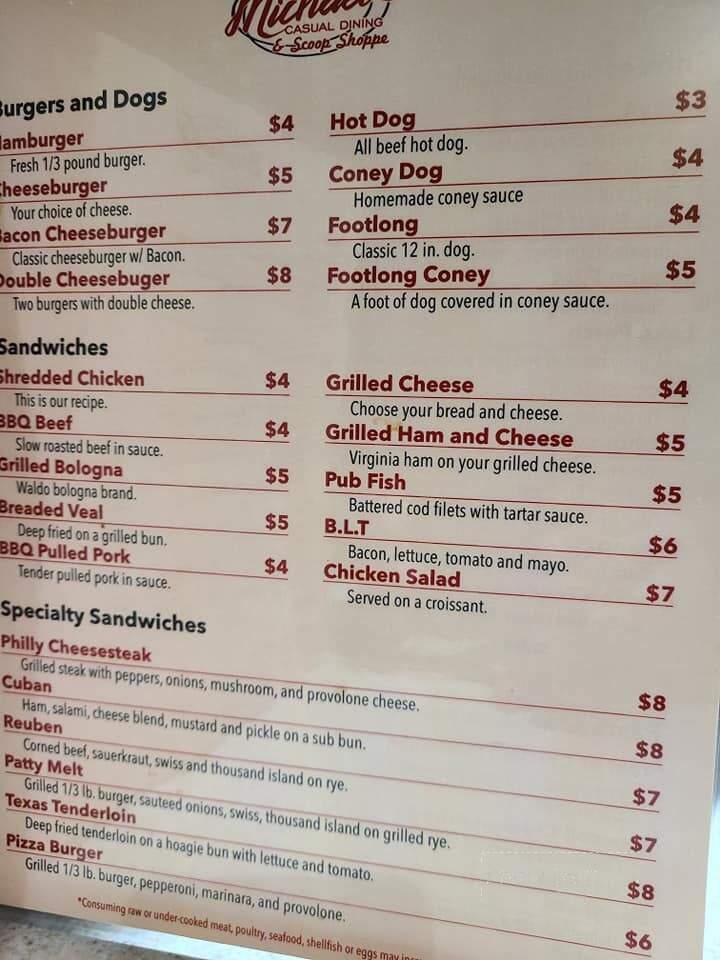 Michael's Casual Dining - Galion, OH menu_pic