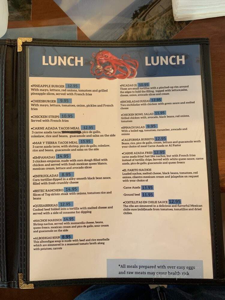 El Farito Beach Restaurant - Seaview, WA menu_pic