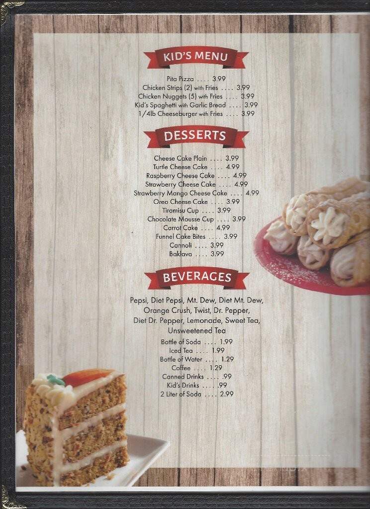 Casablanca Italian Restaurant - Beaver, WV menu_pic