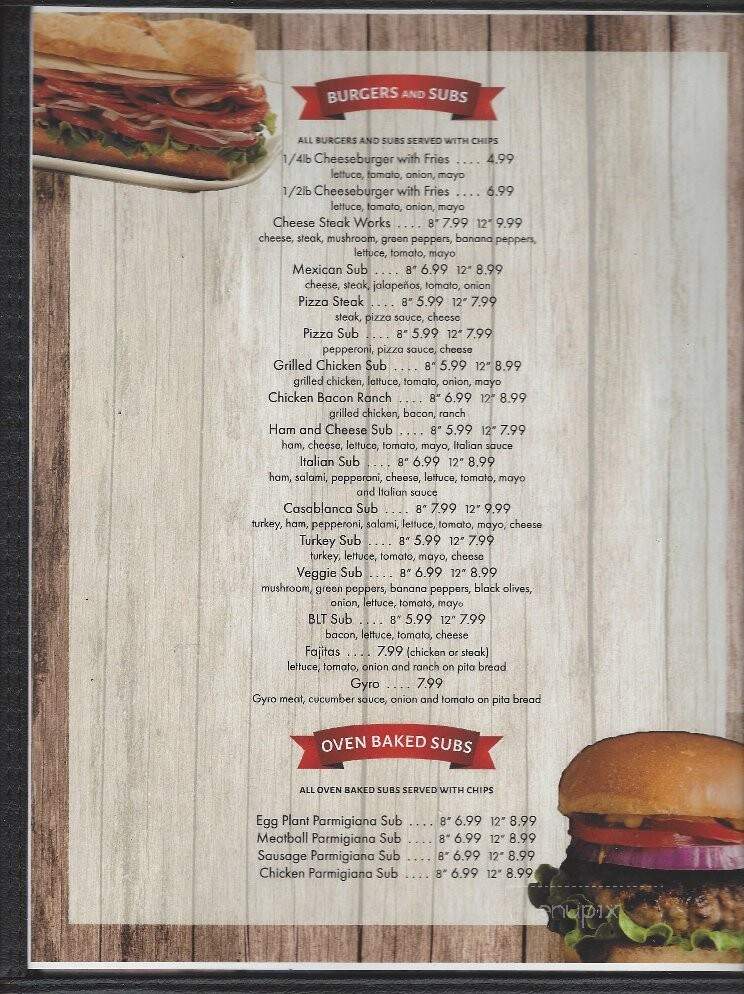 Casablanca Italian Restaurant - Beaver, WV menu_pic