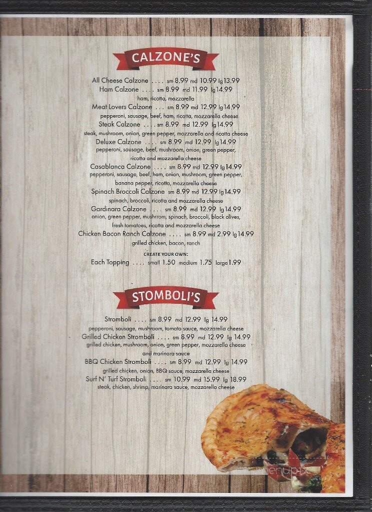 Casablanca Italian Restaurant - Beaver, WV menu_pic