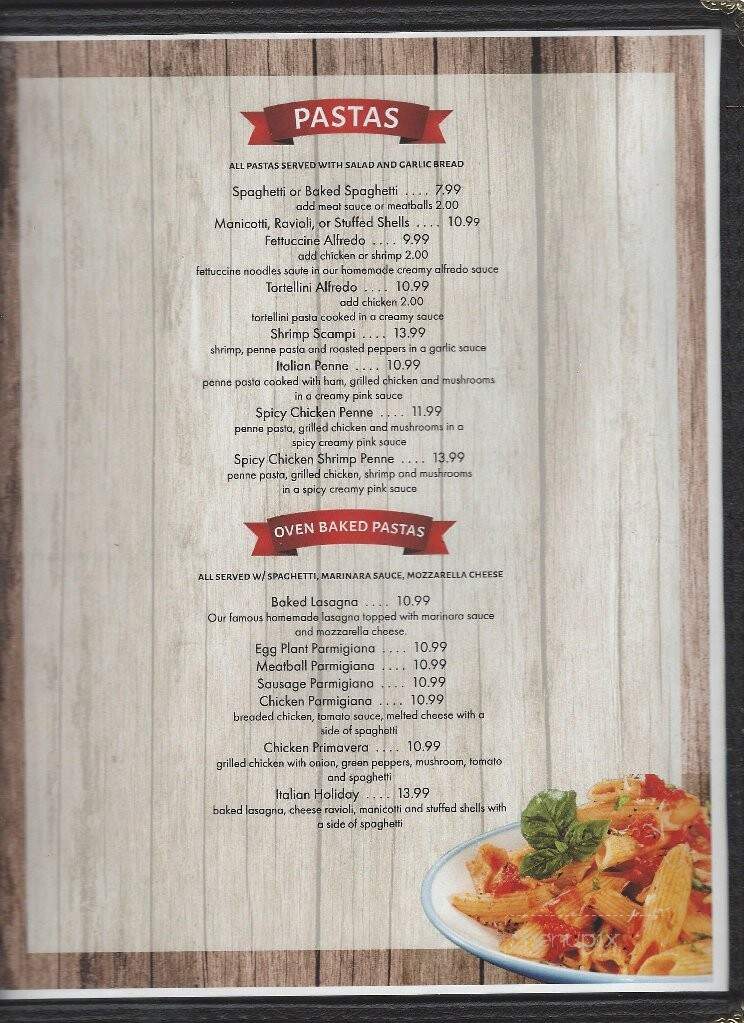Casablanca Italian Restaurant - Beaver, WV menu_pic
