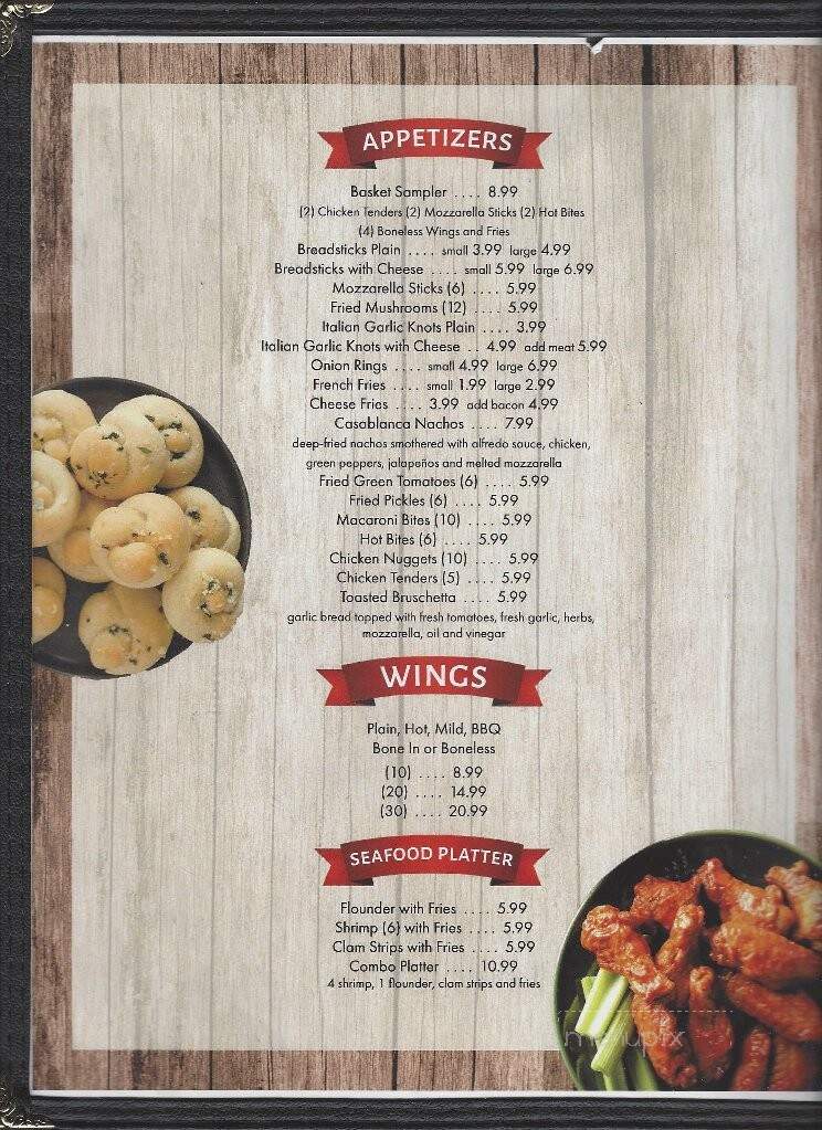 Casablanca Italian Restaurant - Beaver, WV menu_pic