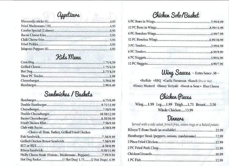 Janette's Super Burger - Georgetown, SC menu_pic