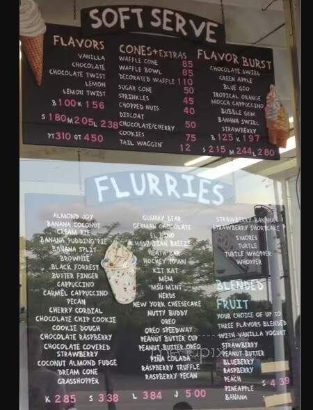 Ziggy's Ice Cream - Holly, MI menu_pic