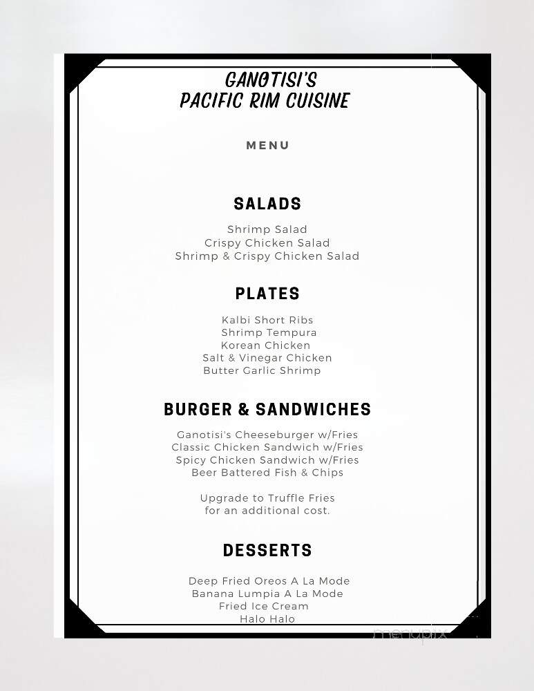 Ganotisi's Pacific Rim Cuisine - Lanai City, HI menu_pic