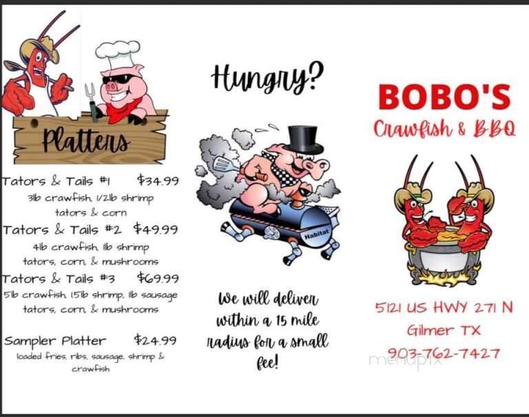 Bobo's - Gilmer, TX menu_pic