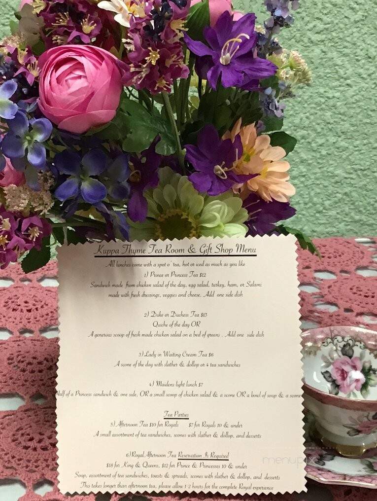 Kuppa Thyme Tearoom - Saint Cloud, FL menu_pic