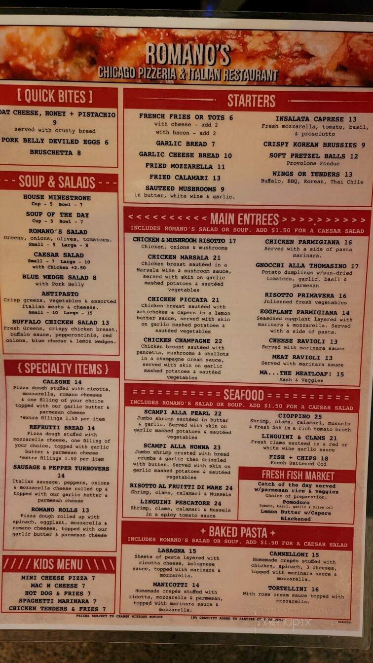 Romano's Chicago Pizzeria & Italian Restaurant - Lake Havasu City, AZ menu_pic