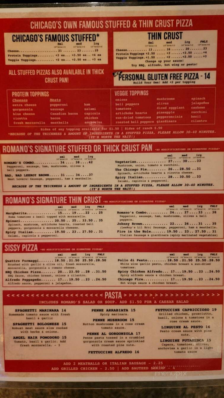 Romano's Chicago Pizzeria & Italian Restaurant - Lake Havasu City, AZ menu_pic