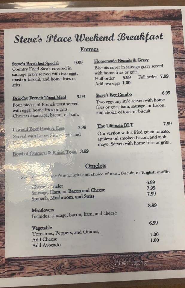 Steve's Place - North Fort Myers, FL menu_pic