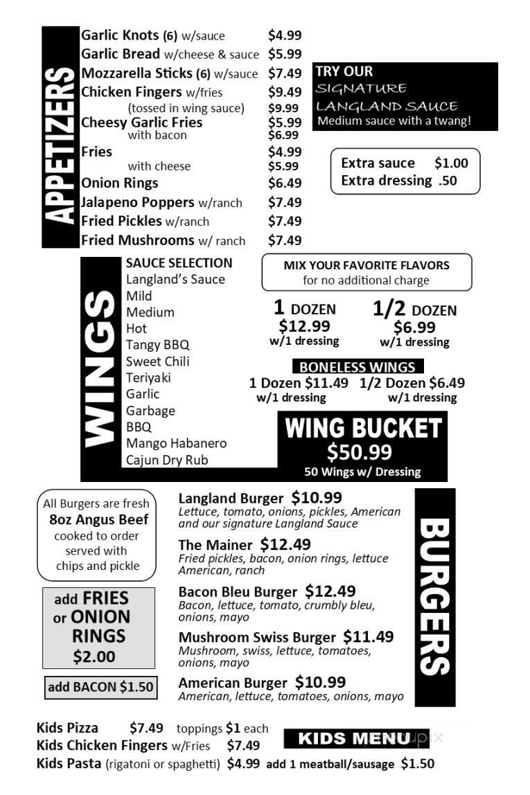Langland's - Endicott, NY menu_pic