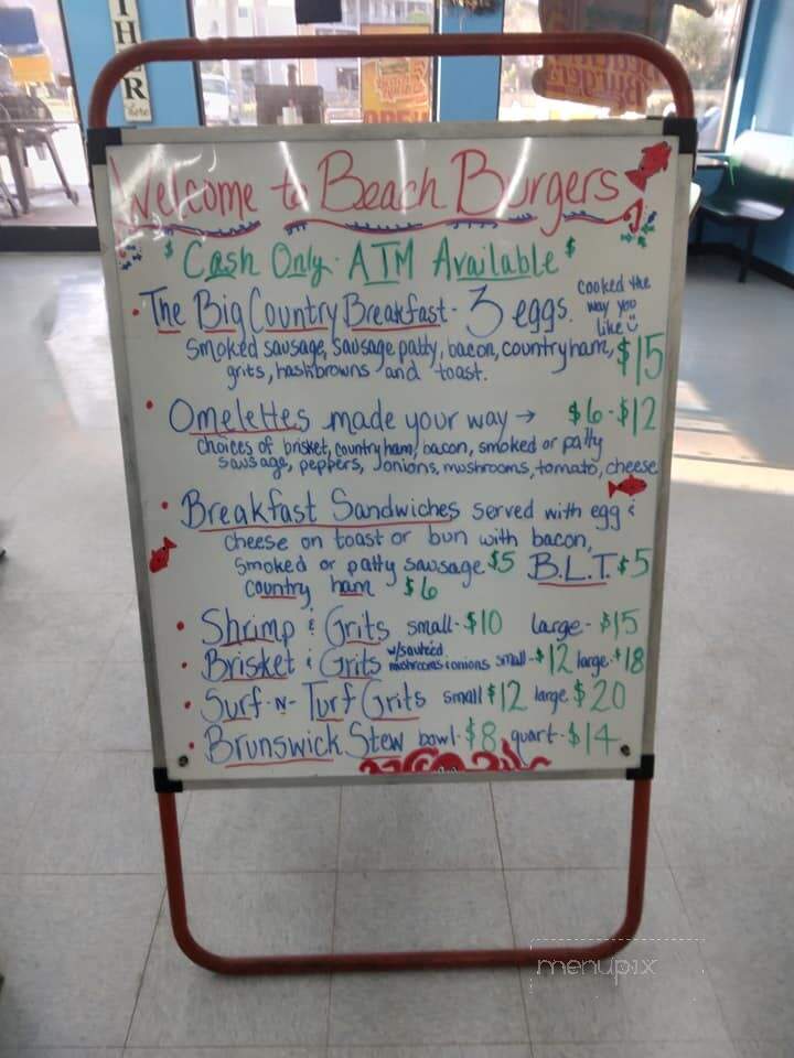 Beach Burgers - Atlantic Beach, NC menu_pic