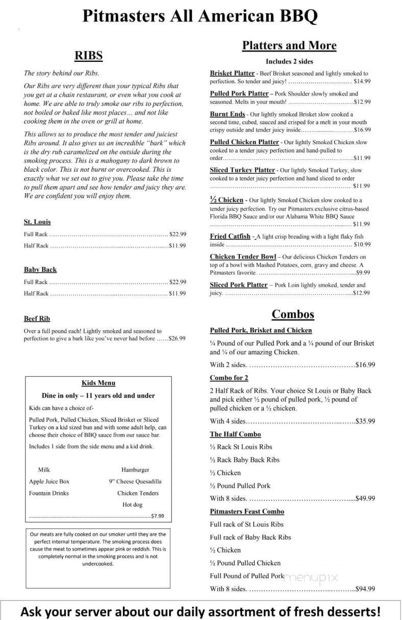 Pitmasters - Port Charlotte, FL menu_pic
