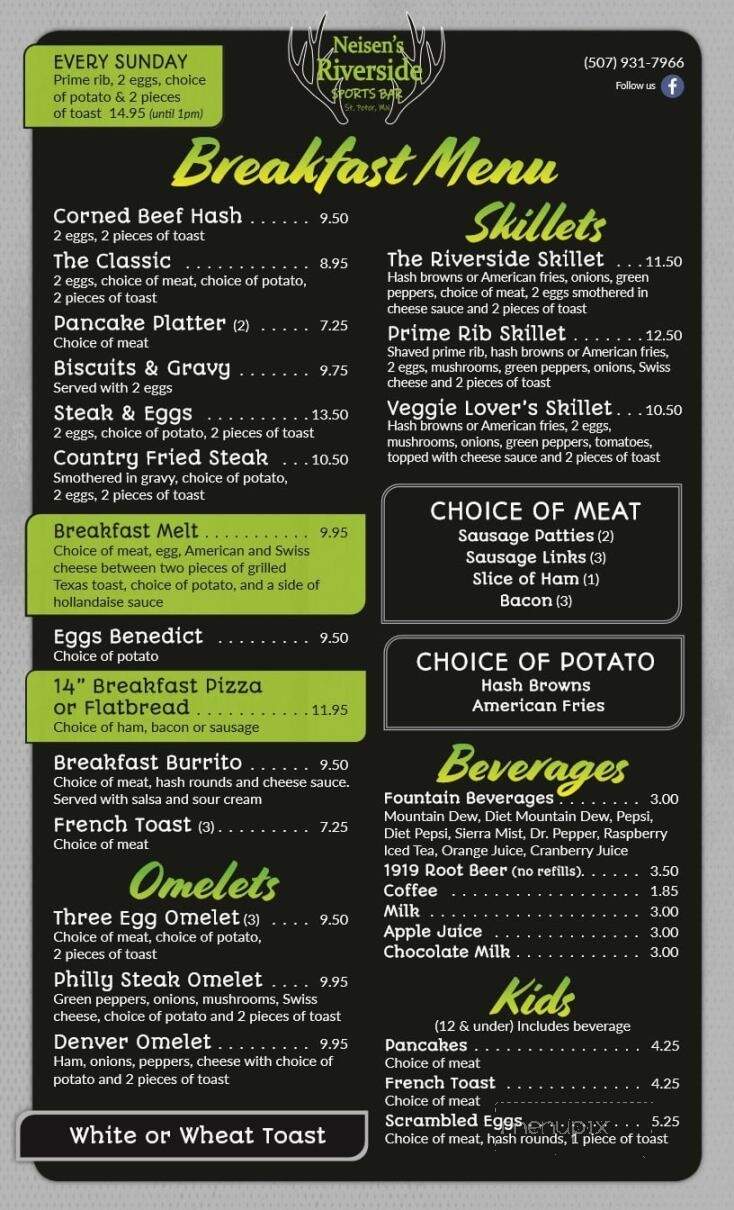 Neisen's Riverside Sports Bar - Saint Peter, MN menu_pic