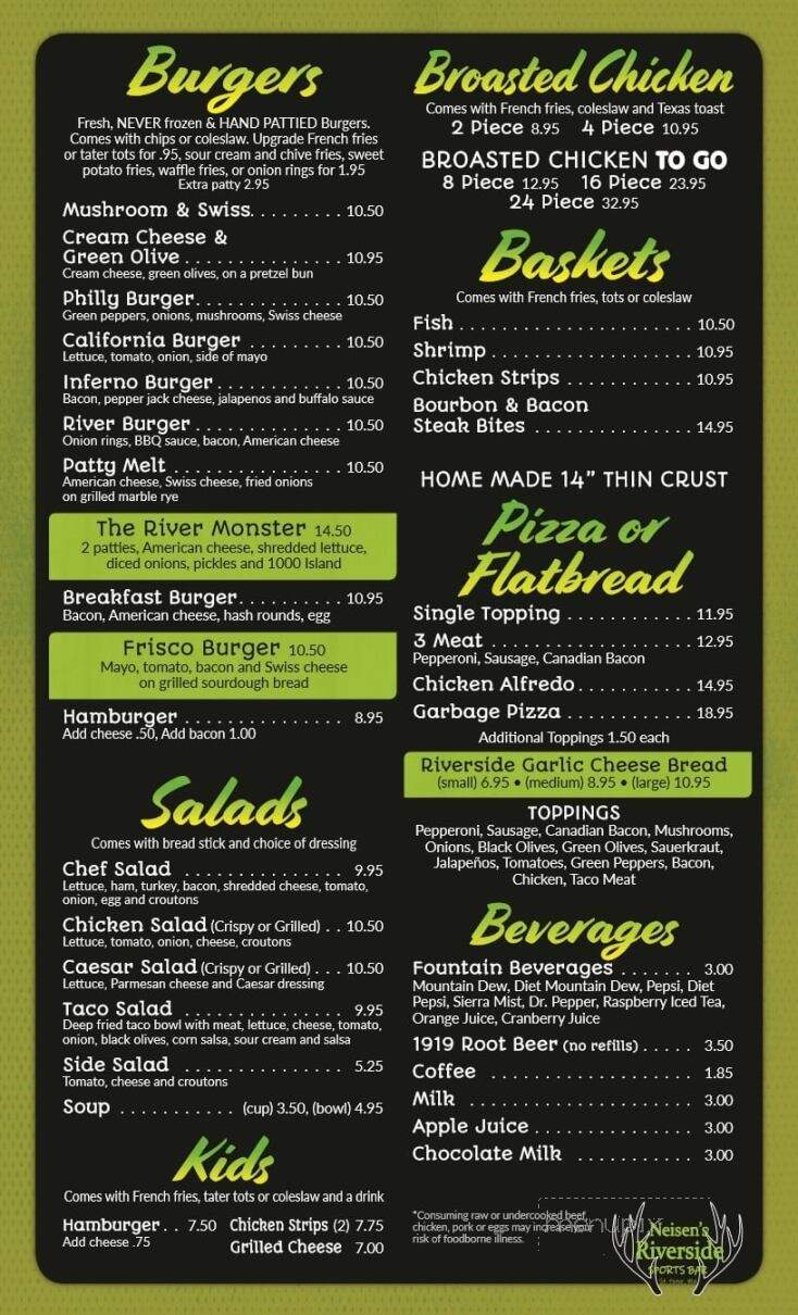 Neisen's Riverside Sports Bar - Saint Peter, MN menu_pic