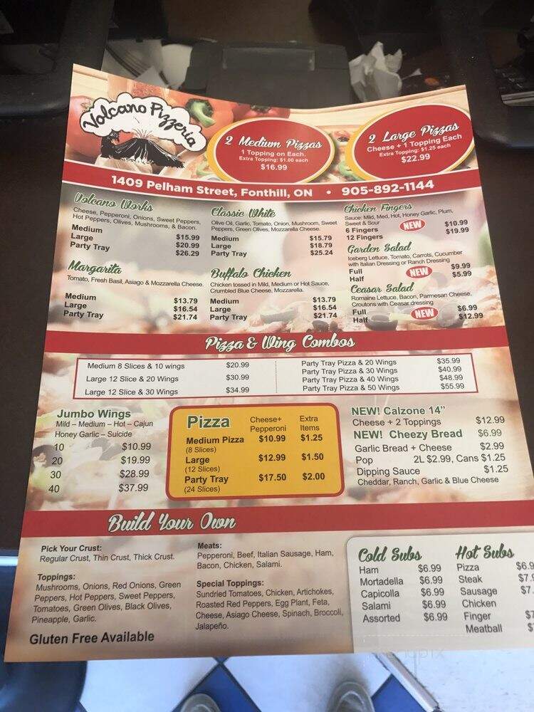 Volcano Pizzeria - Pelham, ON menu_pic