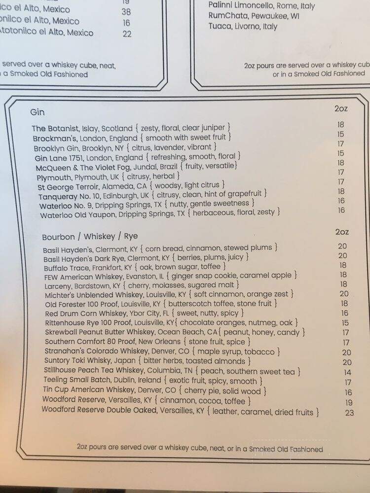 Julian Restaurant - Tampa, FL menu_pic