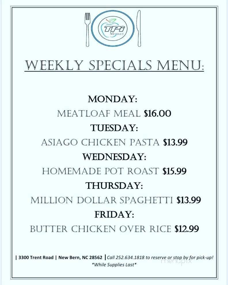 TPi Market - New Bern, NC menu_pic