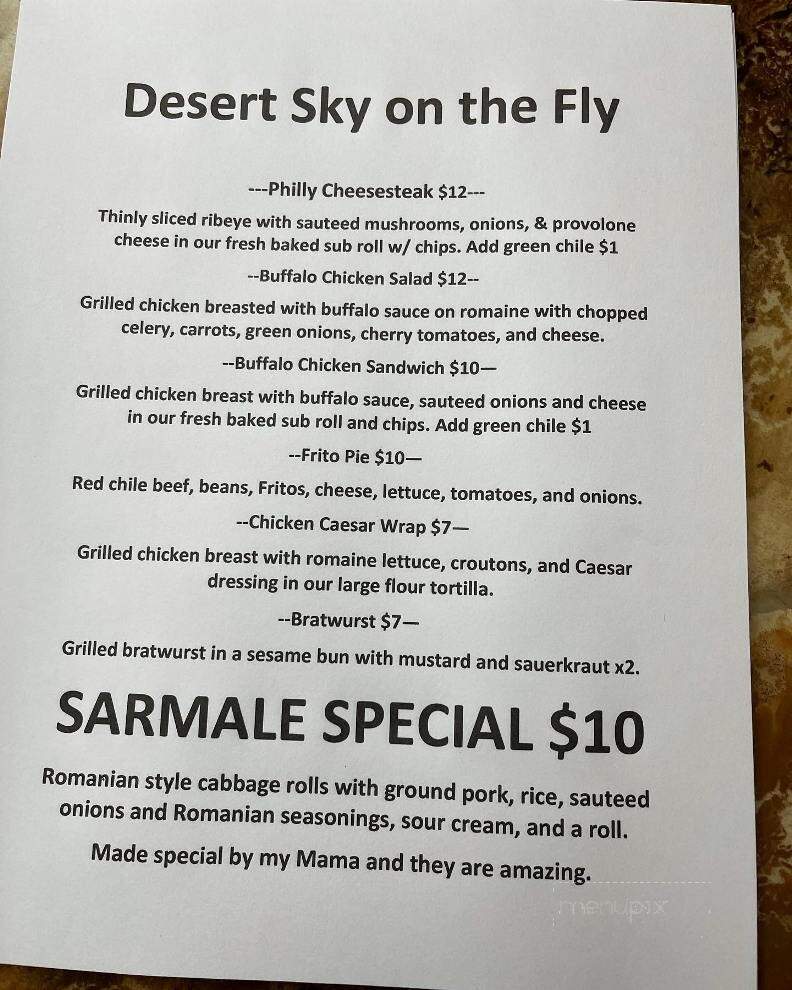 Desert Sky On the Fly - Albuquerque, NM menu_pic