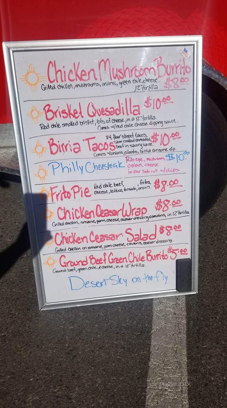 Desert Sky On the Fly - Albuquerque, NM menu_pic