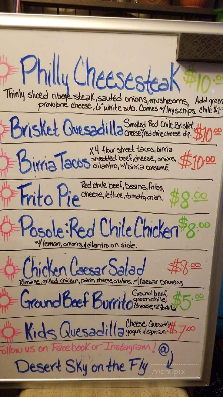 Desert Sky On the Fly - Albuquerque, NM menu_pic