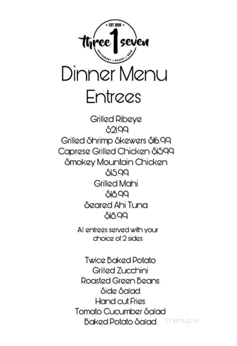 Three 1 Seven - Douglas, GA menu_pic