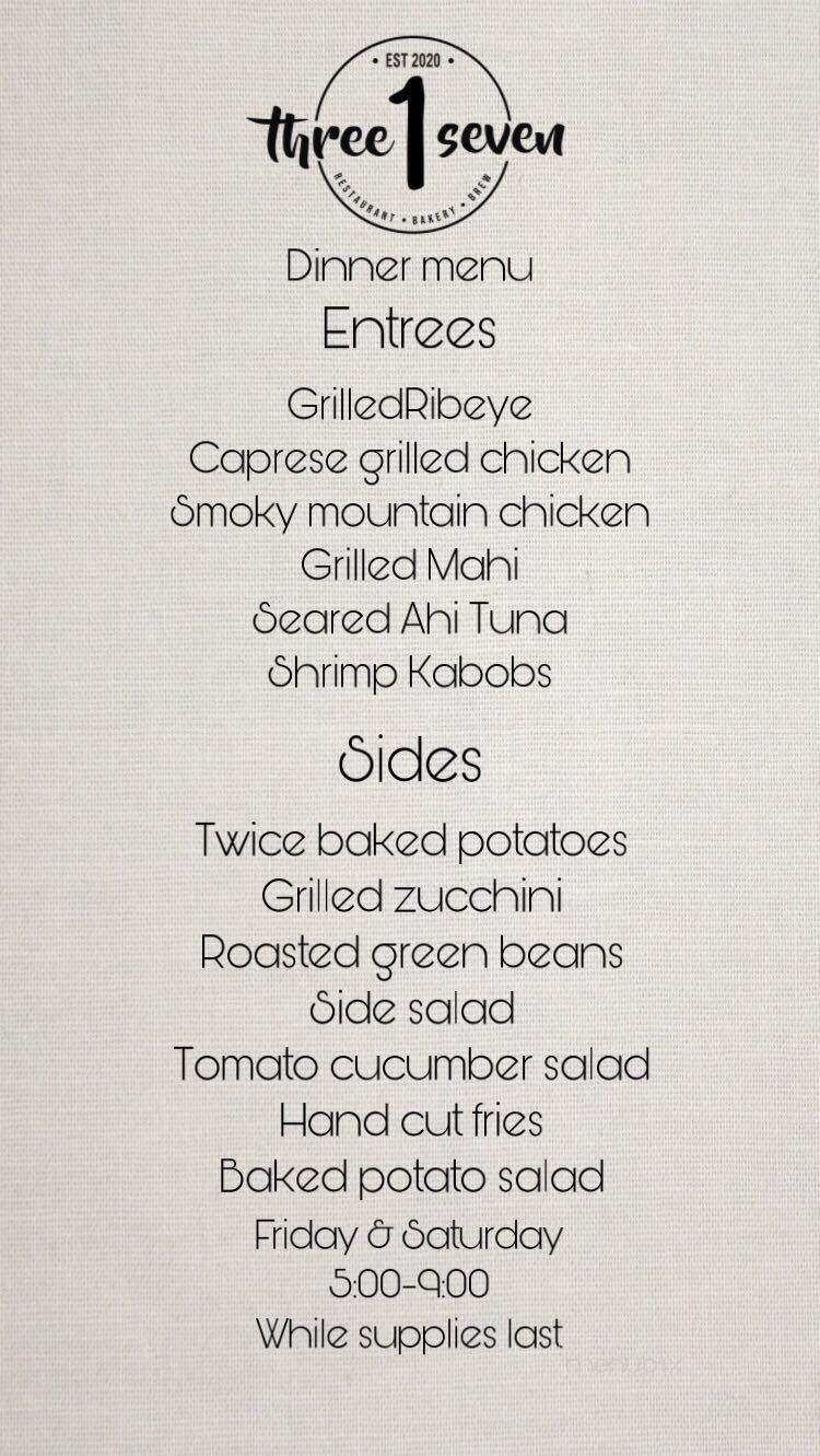 Three 1 Seven - Douglas, GA menu_pic