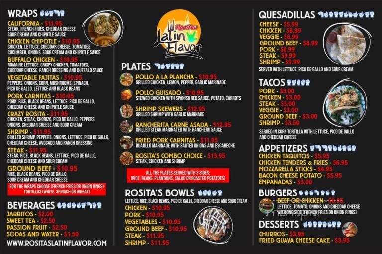 Rosita's Latin Flavor - Jacksonville, FL menu_pic