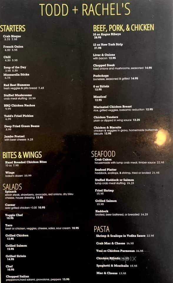 Todd + Rachel's - Tunkhannock, PA menu_pic