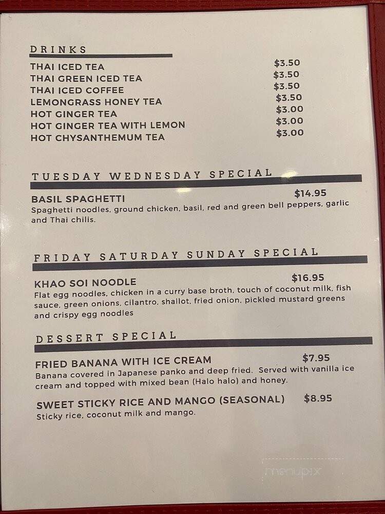White Jasmin Thai Cuisine - Lansdale, PA menu_pic