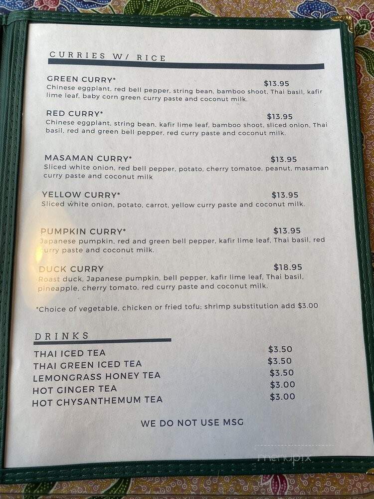 White Jasmin Thai Cuisine - Lansdale, PA menu_pic